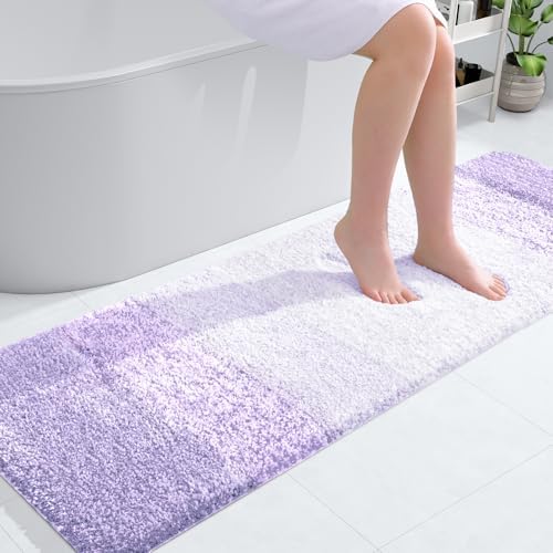 OLANLY Bathroom Runner Rug 59x20, Extra Soft Absorbent Microfiber Bath Rugs