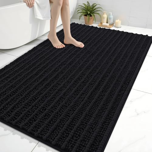Arotive Bathroom Rugs Mat 59x35, Soft Absorbent Chenille Shaggy Bath Mat