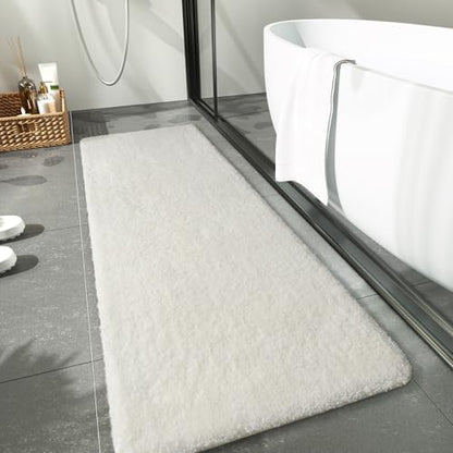 LOCHAS Bathroom Rug Runner 24x48 Inch, Bath Rugs Non Slip, Cream White