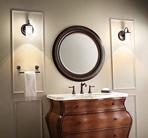 Moen YB6461ORB Belfield 1-Light Dual-Mount Bath Bathroom Vanity Fixture with Frosted Glass, Oil Rubbed Bronze