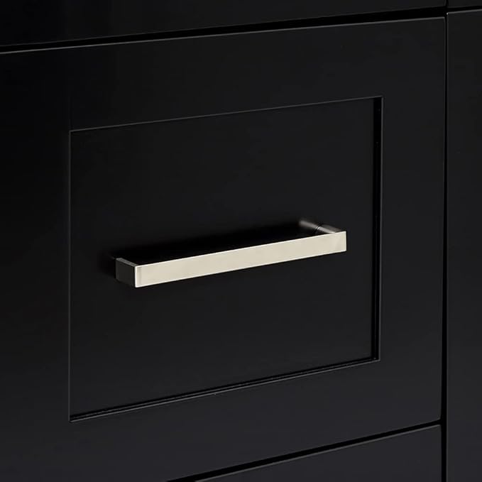 ARIEL Hamlet 60-inch Bathroom Vanity Base Cabinet,Solid Wood, 4 Soft Closing Doors, 3 Dovetail Drawers, Brushed Nickel, Black