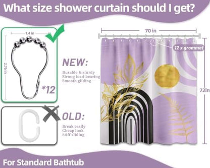 Light Purple Shower Curtain, 72x72 in, Mid Century Modern Girls