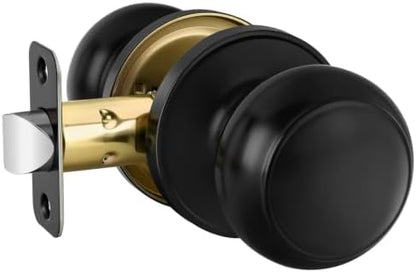Haidms 1 Pack Matte Black Passage Door Knobs, Black Closet Door Knobs,Passage Doorknobs Interior for Closet or Hall, Hallways