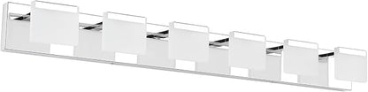 Ralbay LED Modern Vanity Light 6 Light Bathroom Vanity Lights Acrylic Stainless Steel Bathroom Vanity Lighting Fixtures