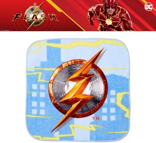 The Flash Kids Bath/Pool/Beach Soft Absorbent Cotton Terry Towel with Washcloth 2 Piece Set, 50 in x 25 in, (Officially Licensed Product) by Franco
