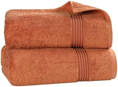 SUPERIOR Egyptian Cotton Bath Sheet Set, Oversized Towels for Home Bathroom, Master, Guest Bath, Decor Essentials, Quick Dry, Absorbent, Large Body Towel, Spa, Hotel, Resort, Set of 2, Caramel Brown