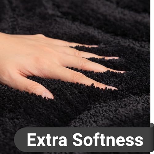 DEXDE Bathroom Rugs Non-Slip Mat for Bathroom Floor Tub Shower, 24x36 Black