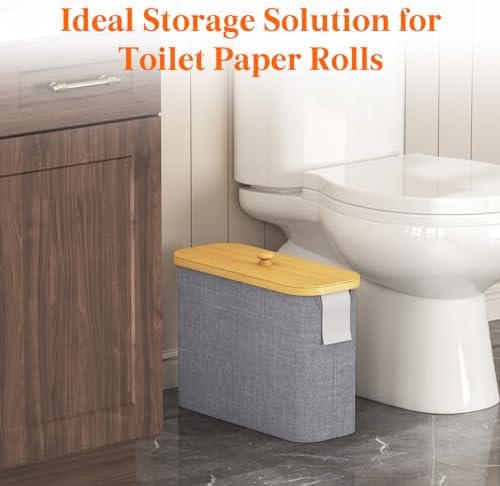 Lifewit Toilet Paper Storage Holder, Large Stand Basket, 23L, Light Gray
