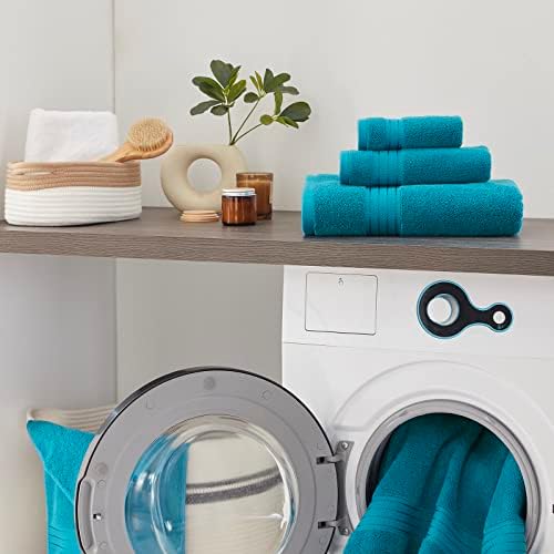 COZYART Luxury Bath Towel Set 6 Pcs Teal/Peacock Blue 100% Turkish Cotton