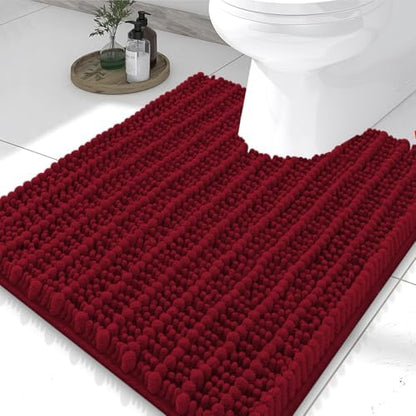 Smiry Bathroom Toilet Rugs U Shaped 24X20, Chenille Bath mats for Toilet