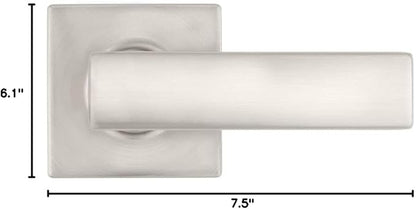 Kwikset Breton Interior Passage Door Handle 2 Pack, Lever for Closet and Hallway Doors, Reversible Non-Locking Handle Lever, Satin Nickel, with Microban Protection