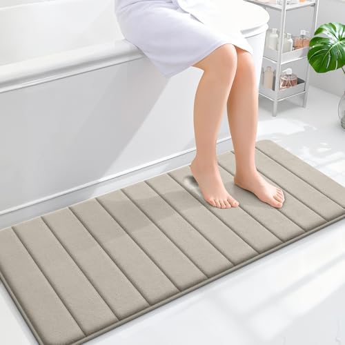 OLANLY Memory Foam Long Bathroom Rugs Runner 47x20, Super Soft Absorbent