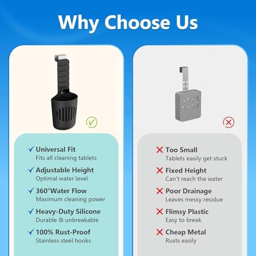 Toilet Tank Tablet Holder, Silicone Basket for Standard Toilet Tanks