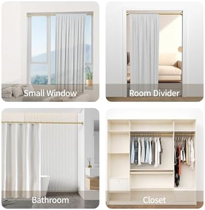 Mcrbeay Shower Curtain Rod, 1" Diameter Heavy Duty Tension Shower Rod