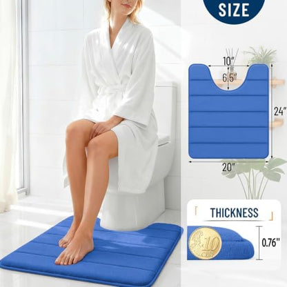 OLANLY Memory Foam Toilet Rugs U Shaped 24x20, Super Soft and Absorbent