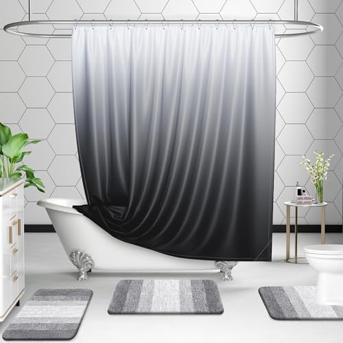OLANLY Micorfiber Bathroom Rug Set 2 Piece, 47"x20"+24"x16"