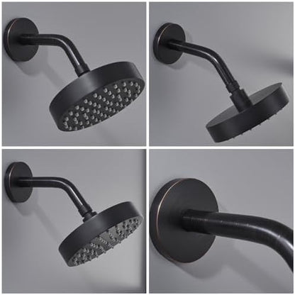 Wall Mounted Shower Arm Extension Head Holder Stainless Stee for Elbow Bathroom Accessories Pipe Bath Tube Oil Rubbed Bronze,SW-RD91018-6-ORB.