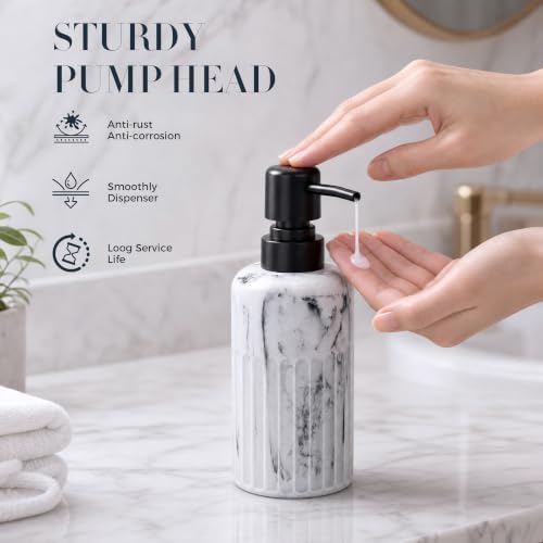 INIUNIK Bathroom Accessory Set, 6 Pieces, Marble White