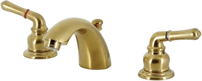Kingston Brass KB957SB Mini-Widespread Bathroom Faucet, Brushed Brass,4.5 x 3.5 x 2.06