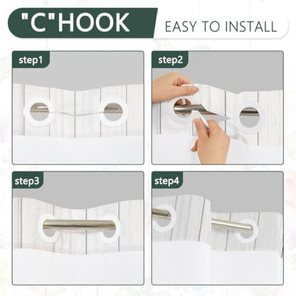 No Hook Shower Curtain with Snap-in Liner 71x74 Inch