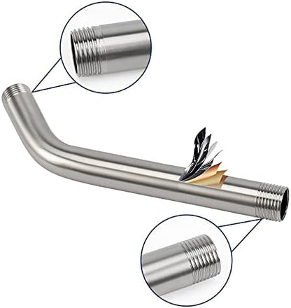 NearMoon Shower Arm with Flange, Made of 304 Stainless Steel Shower Extension Extender Pipe, Wall-Mounted for Fixed Bathroom Showerhead, Never Rust (10 Inch, Brushed Nickel)