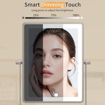 FUNTOUCH 5000mAh Rechargeable Wall Mounted Makeup Mirror with Lights