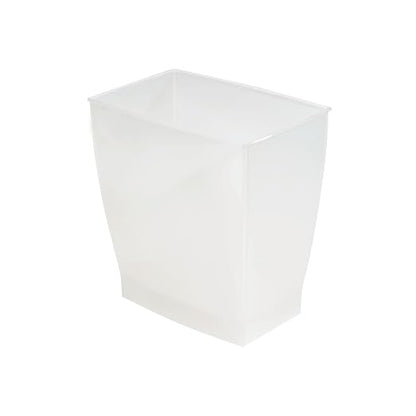 iDesign Small Plastic Bathroom Trash Can, Clear Frost | Slim Rectangle, For Bedroom, For Office, For Dorm