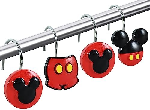 12-Piece Mouse Shower Curtain Hooks for Bathroom