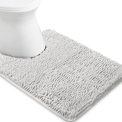 Yeaban Toilet Rugs U-Shape 20"x24", Light Gray