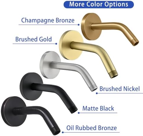 Wall Mounted Shower Arm Extension Head Holder Stainless Stee for Elbow Bathroom Accessories Pipe Bath Tube Oil Rubbed Bronze,SW-RD91018-6-ORB.
