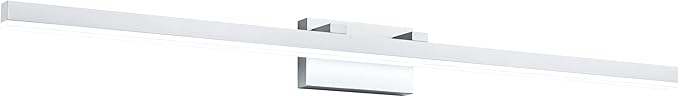 PRESDE Bathroom Vanity Light Dimmable 48in Modern Silver LED Bathroom Light Fixtures Over Mirror Bath Wall Lighting （Cold White 6000K）