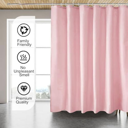 LLSCL Fabric Shower Curtain Liner with Weighted Lines, Waterproof Hotel Quality, 72 x 72 Machine Washable
