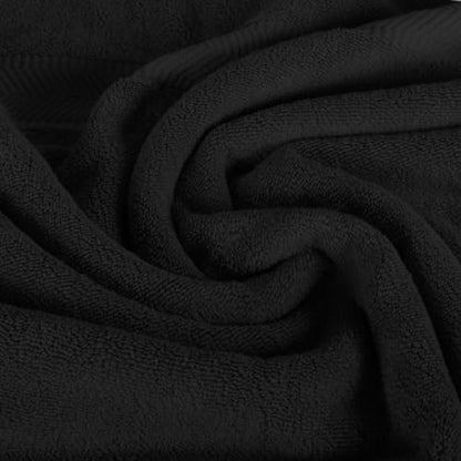 BY LORA 8-Pc Cotton Towel Set, Quick Dry Hotel Bath Hand Washcloths, Black