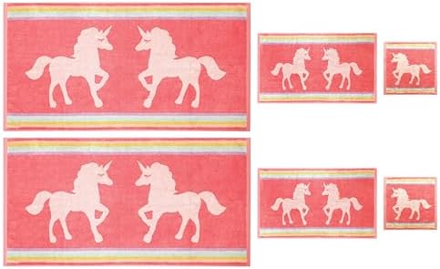 ORIGINAL KIDS 6 Piece Towel Set - 100% Cotton Jacquard Bathroom Towel Set