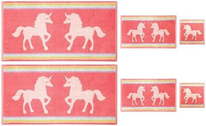 ORIGINAL KIDS 6 Piece Towel Set - 100% Cotton Jacquard Bathroom Towel Set