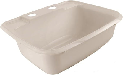 RecPro Rectangle RV Bathroom Sink | Single Bowl Lavatory Sink | Camper Sink | Plastic (Tan)