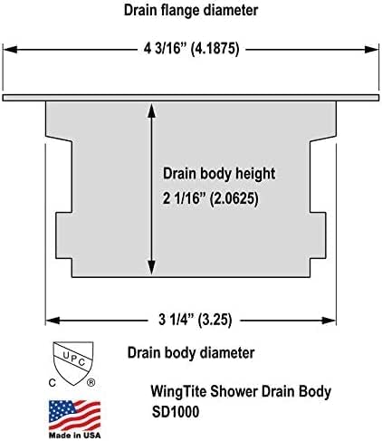 Pro-Series New Construction Shower Drain - 10 Year Warranty - Made in USA - SD1000 OEM Chrome - Installs from the Top - Fiberglass/Plastic Showers - 2" PVC/ABS - UPC Approved