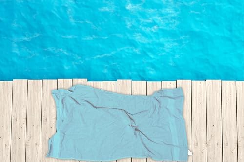 Bath Towels Pack of 6 – 24" x 48" – 100% Cotton Terry, Soft, Quick-Dry & Highly Absorbent – Aqua Blue Towels for Bathroom, Spa, Gym, Hotel, Pool & Everyday Use