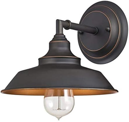 Westinghouse 6344800 One-Light Indoor Finish with Highlights Iron Hill Wall Fixture, 1 Sconce, Oil Rubbed Bronze/Bronze,Black
