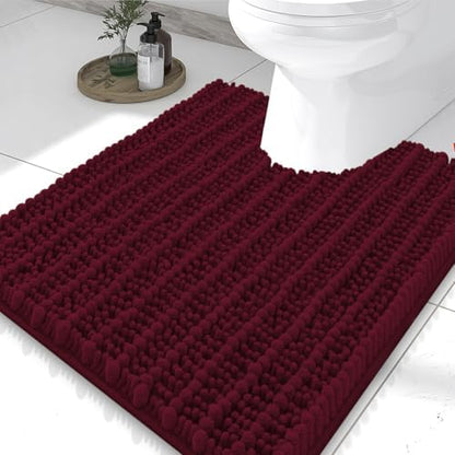 Smiry Bathroom Toilet Rugs U Shaped 24X20, Chenille Bath mats for Toilet
