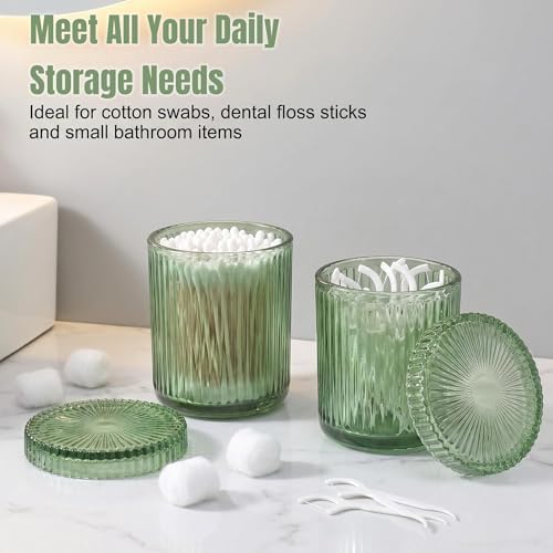 Green Bathroom Accessories Set 4 Pcs, Glass Bathroom Set
