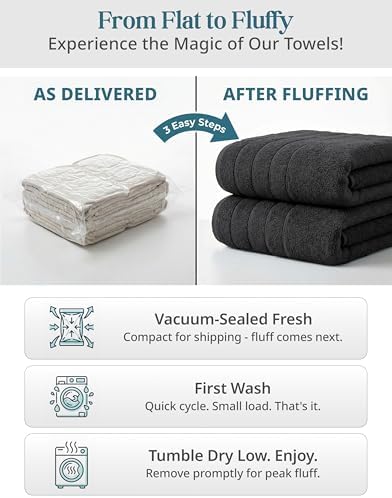 Casa Platino Bathroom Towel Set 8 Piece Soft Absorbent Quick Dry - Black