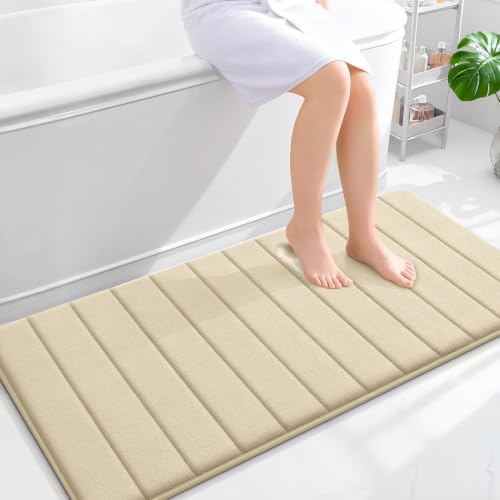 OLANLY Memory Foam Long Bathroom Rugs Runner 47x24, Super Soft Absorbent