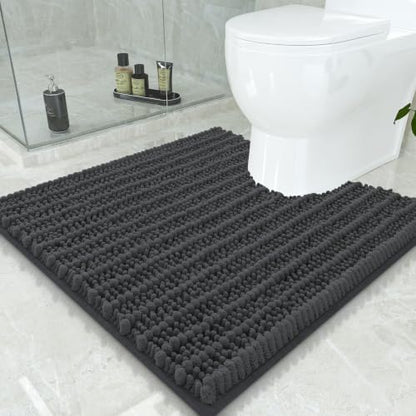 Smiry Bathroom Toilet Rugs U Shaped 24x24, Chenille Bath mats for Toilet