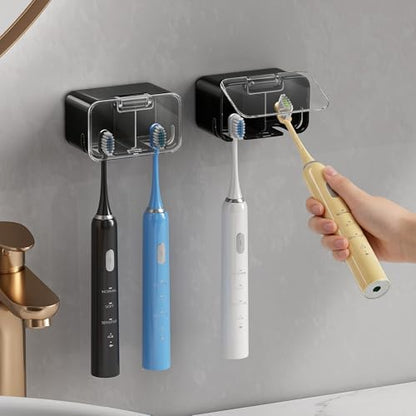 MOPMS Toothbrush Holders for Bathrooms with 2 Slot Independent Compartment