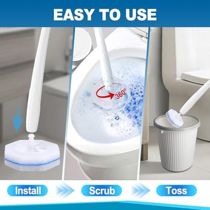 100pcs Disposable Toilet Brush Replacement Head,Bathroom Cleaning,Disposable Bowl Cleaners Compatible with Most Toilet Brushes
