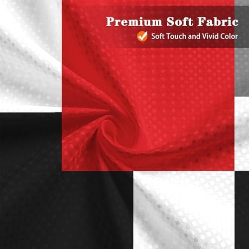 Shower Curtain Set, for Bathroom Decor 72" x 72", Geometric Red