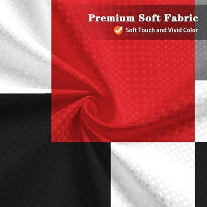 Shower Curtain Set, for Bathroom Decor 72" x 72", Geometric Red
