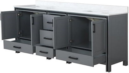 Ziva 84 in W x 22 in D Dark Grey Double Bath Vanity and Cultured Marble Top