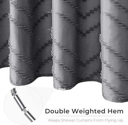 Grey Boho Fabric Shower Curtain 72 x 80 Inches